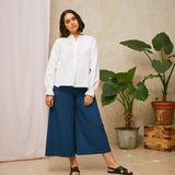 Marie Gather Neck A-Line Blouse in White Recycled Cotton