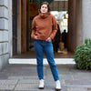 Made from brushed organic cotton, the Winnie Jumper by Onesta is so comfortable that once you put it on you won’t want to take it off! Perfect for the changing seasons, it is exceptionally soft, snug, and warm. Featuring a high rollneck, deep cuffs and a dropped hem, you will be reaching for this jumper time after time this Spring!  100% organic cotton; Made in Wales by Onesta.