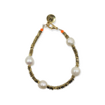 Chunky Gold Hematite & Pearl Spacer Bracelet by Bella Riley