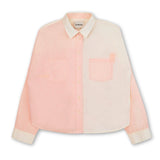 Lela Patchwork Shirt in Pastel Orange/Yellow Cotton