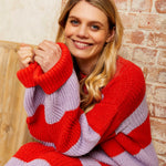 Antonia Chunky Dress - Orange/Lilac by Cara & The Sky