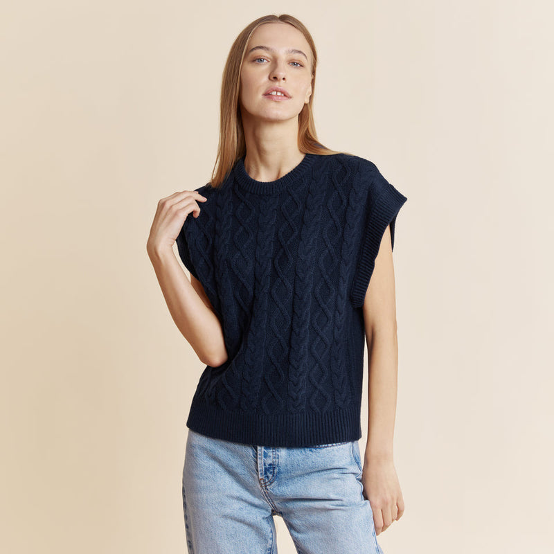 Cable Knitted Tank by Albaray