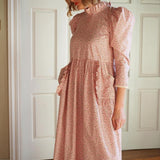 SAMPLE Annie Ruffle Neck Midi Dress