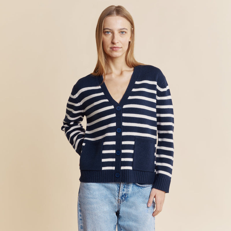 Breton Stripe Cardigan by Albaray