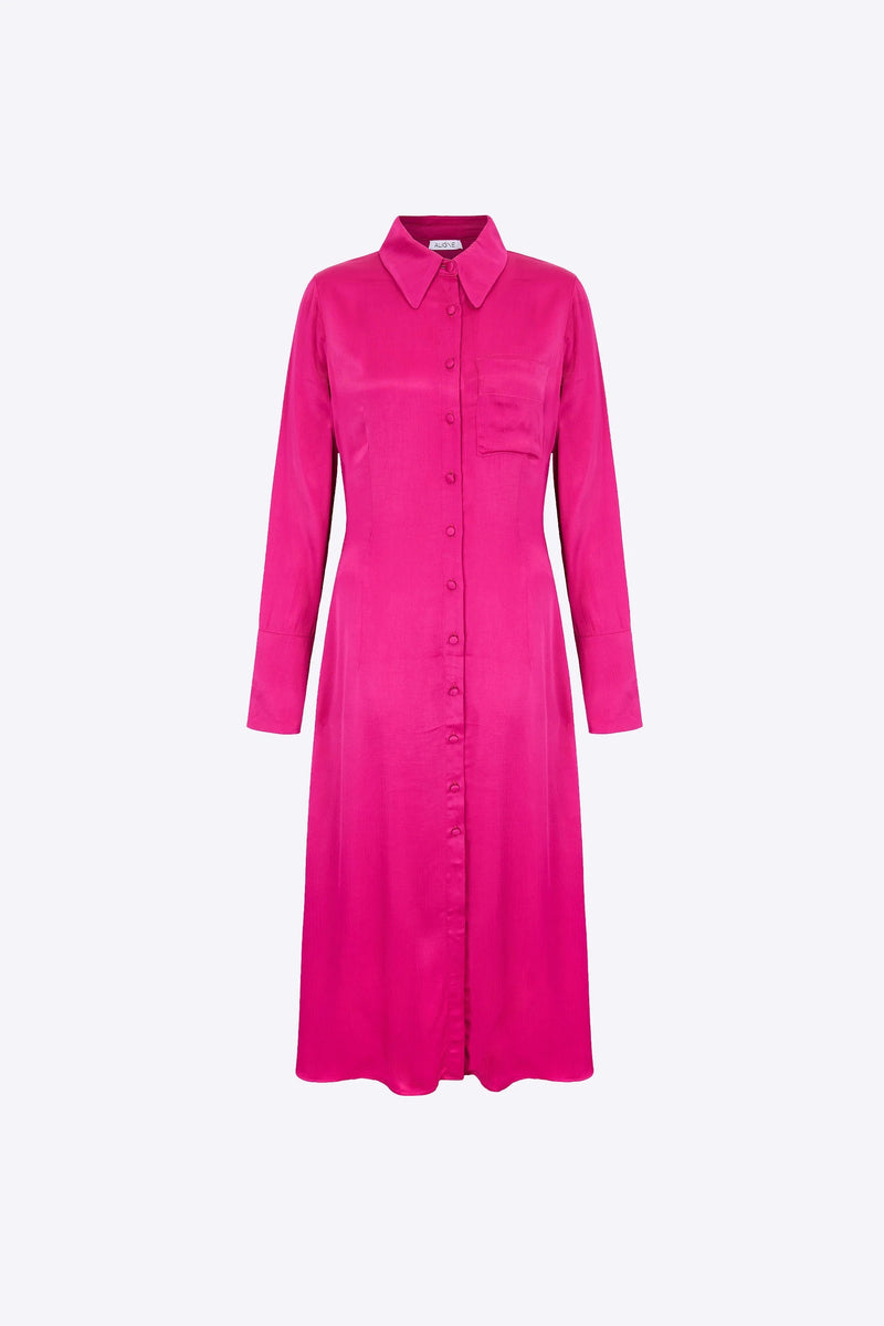 Gala Satin Midi Shirt Dress by Aligne