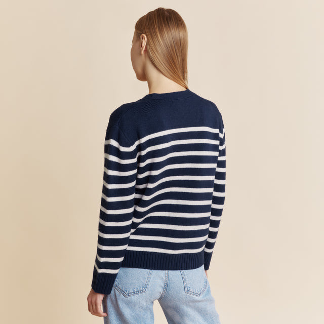 Breton Stripe Cardigan by Albaray