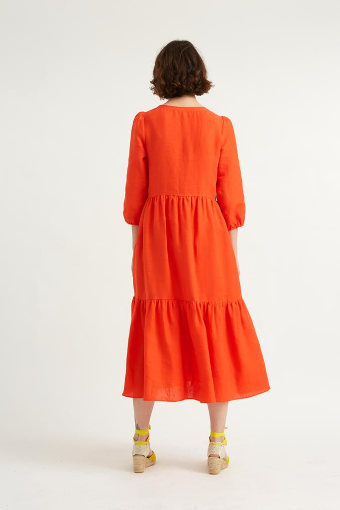 Petticoat Lane Dress in Orange by Justine Tabak