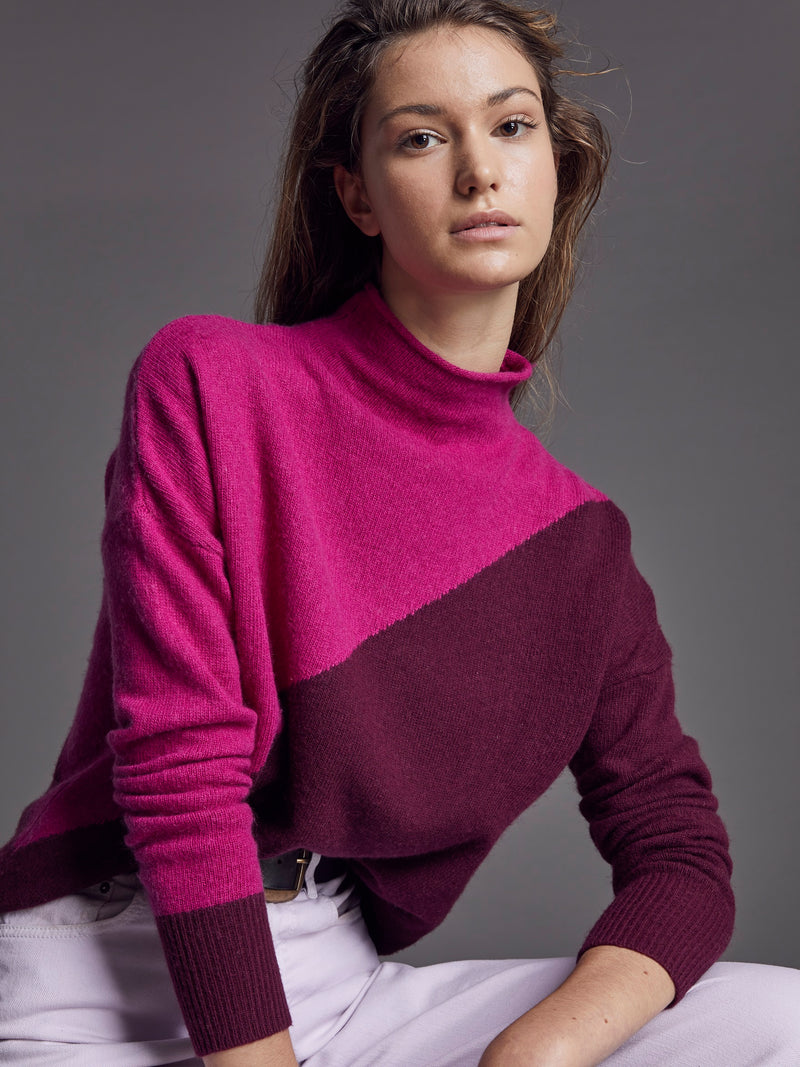 Chloe Jumper in Merlot/Dark Pink by LAM