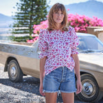 Emily Floral Top in Rani Pink by Dilli Grey