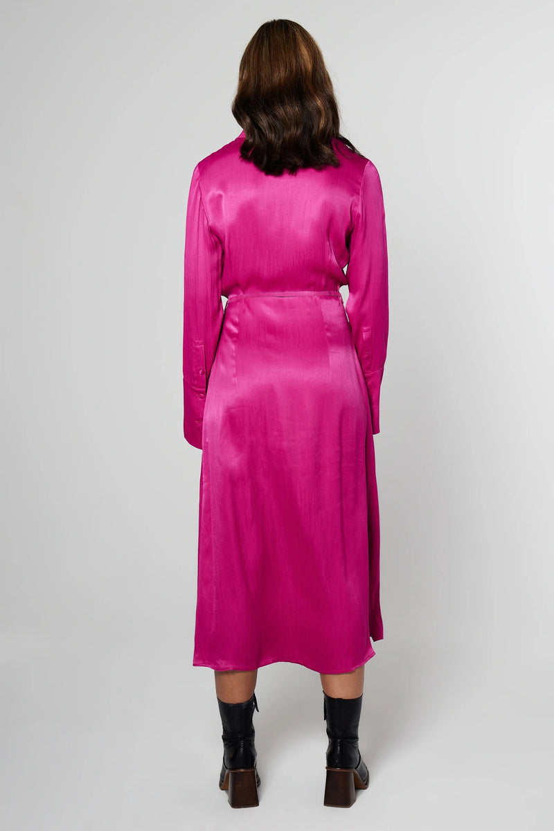 Gala Satin Midi Shirt Dress by Aligne