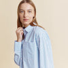 Blue White Stripe Organic Cotton Shirt by Albaray