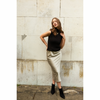 Molton Black Alpaca Sleeveless Polo Neck by Percy Langley