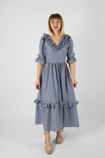Ruffled V Neck Felicity Dress by The Well Worn
