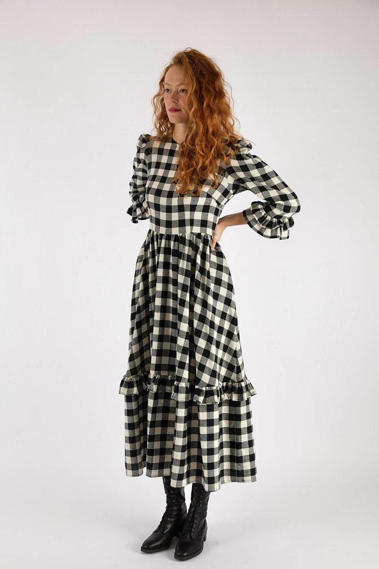 The Felicity Dress Oversized Gingham by The Well Worn