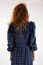 The Rosalie Dress Navy Windowpane Check by The Well Worn