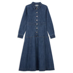 Denim Basque Shirt Dress by Albaray