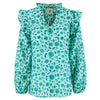 Bianca Ruffle Top in Aquamarine by Dilli Grey