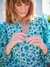 Bianca Ruffle Top in Aquamarine by Dilli Grey
