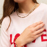 Chunky Gold Hematite & Pearl Spacer Bracelet