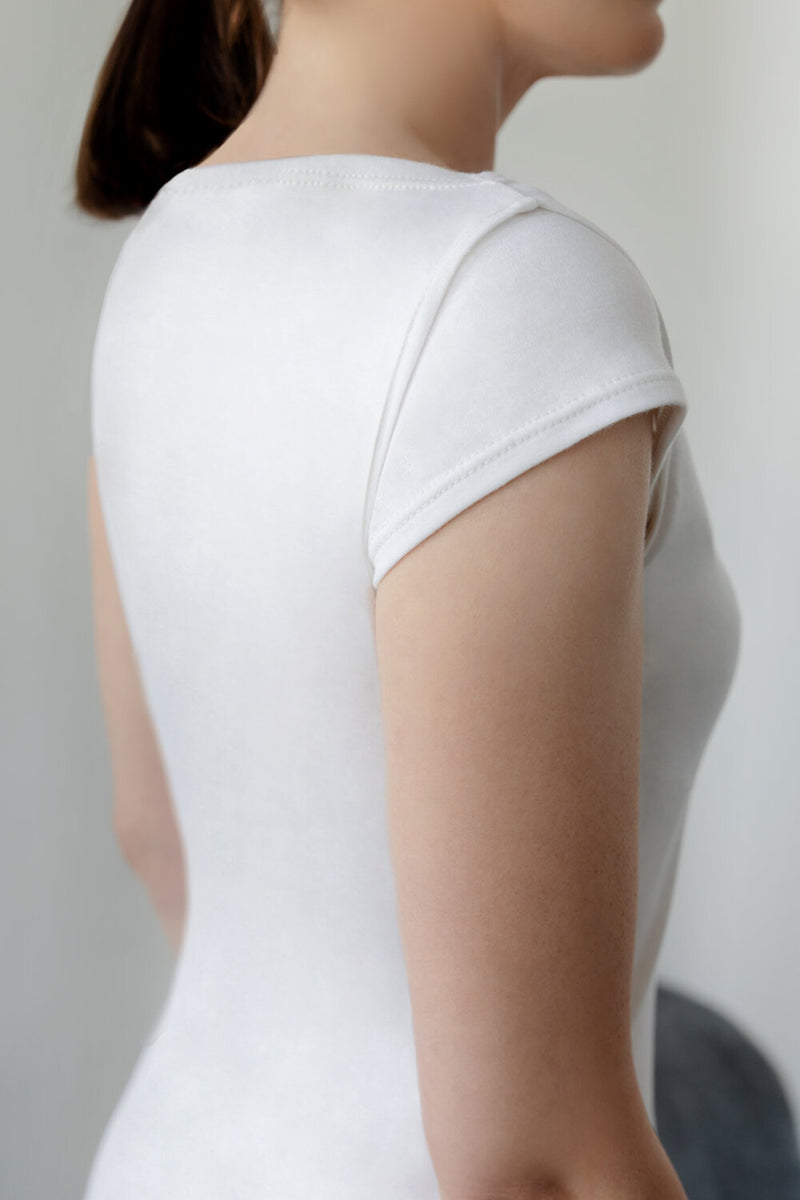 Slim Fit White Cotton Dress by INNNA