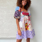 Fayette Mini Dress In Floral Patchwork Bedspread by Freya Simonne