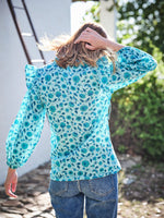 Bianca Ruffle Top in Aquamarine by Dilli Grey