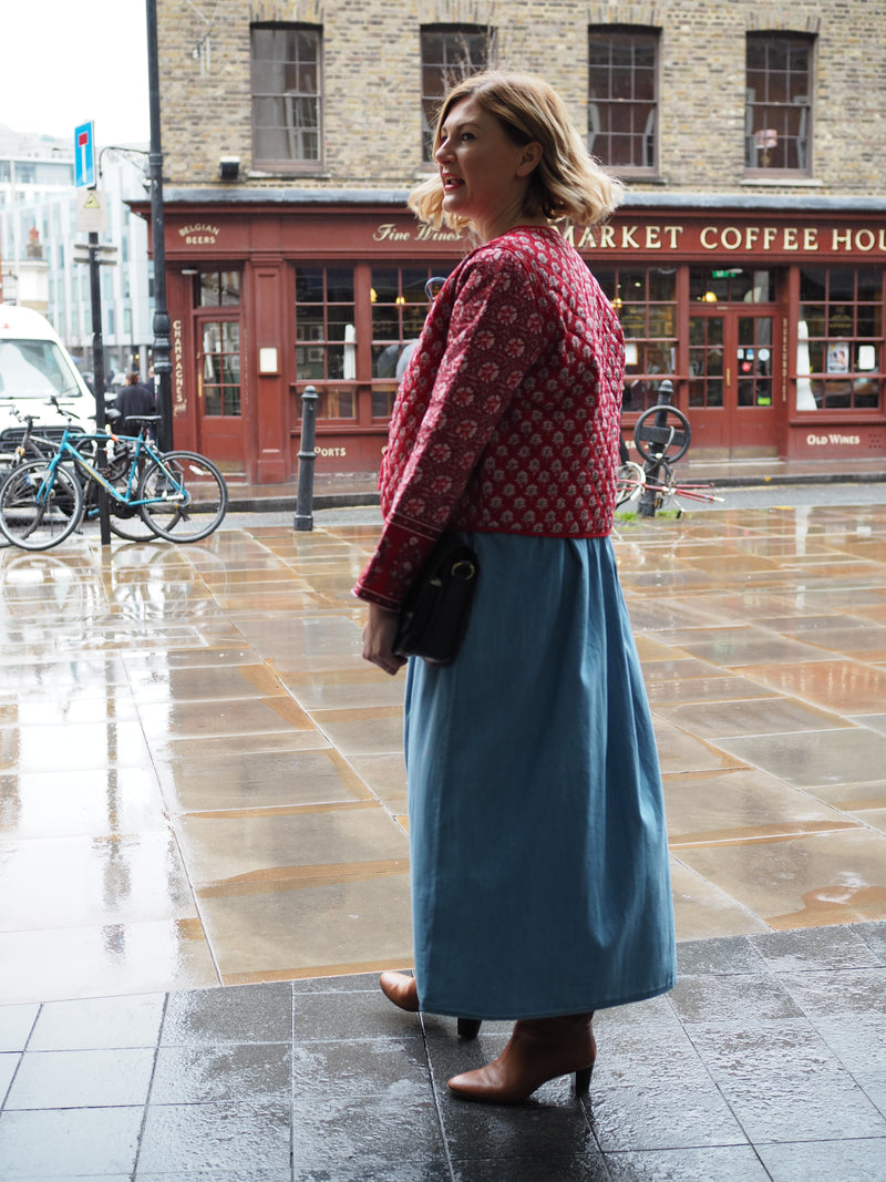 Smocked Denim Dress by Albaray