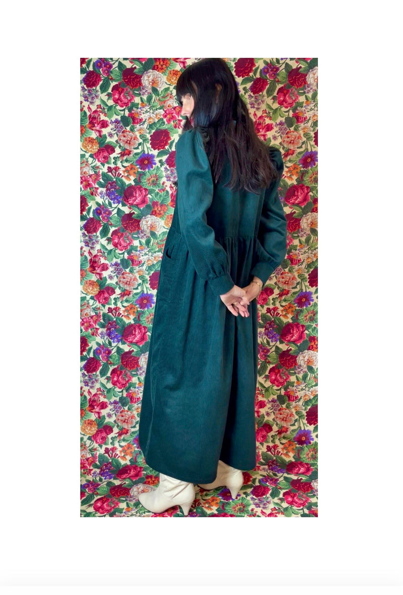 Matilda Green Cord Dress by Minkie Studio