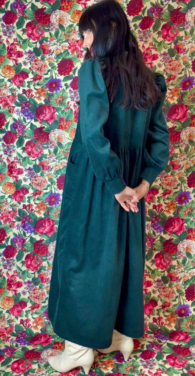 Matilda Green Cord Dress by Minkie Studio