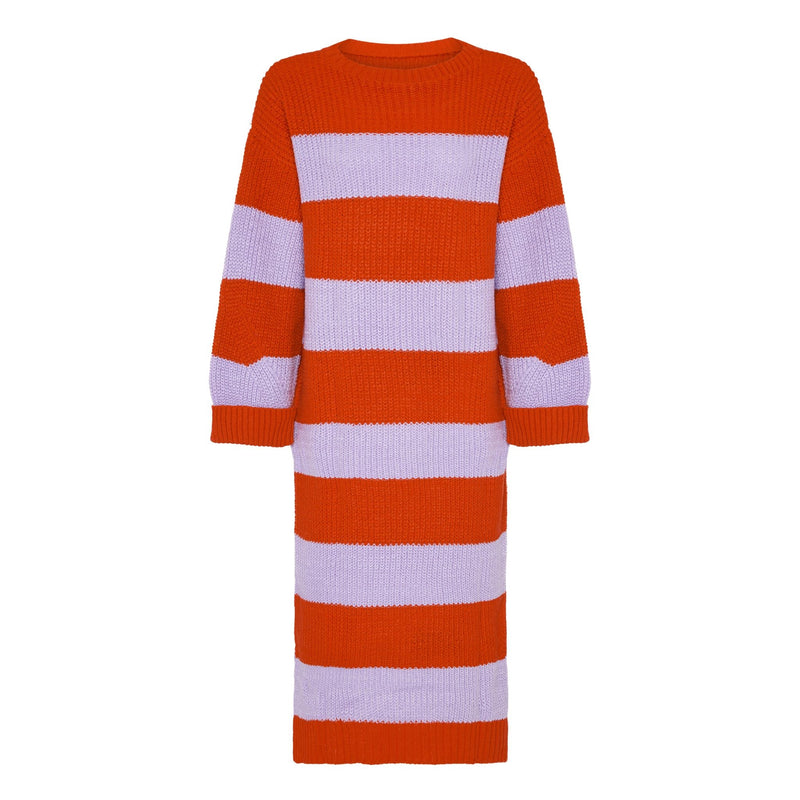 Antonia Chunky Dress - Orange/Lilac by Cara & The Sky