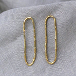 Large Textured Loop Earrings Made From Fairmined Gold Vermeil