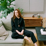 Claudine Linen Blouse in Black