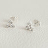 Triple Sparkly Silver Mini Stud Earrings by Claire Hill