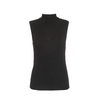 Molton Black Alpaca Sleeveless Polo Neck by Percy Langley